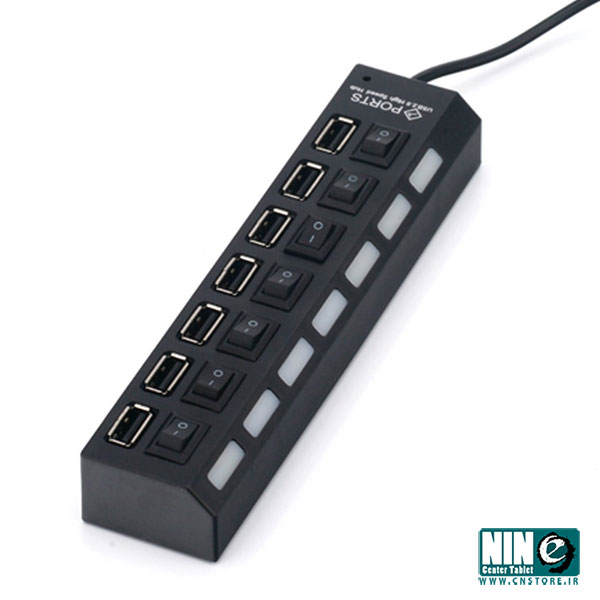  هاب 7 پورت USB با کلید قطع و وصل