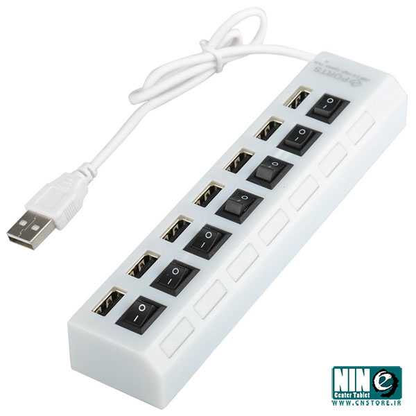  هاب 7 پورت USB با کلید قطع و وصل