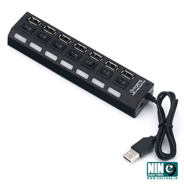  هاب 7 پورت USB با کلید قطع و وصل