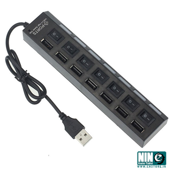  هاب 7 پورت USB با کلید قطع و وصل