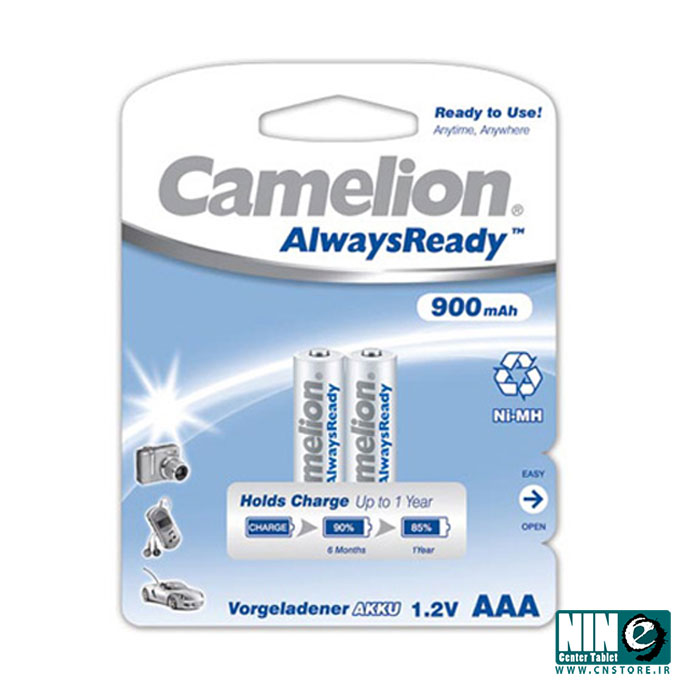  باتری نیم قلمی قابل شارژ Camelion Always Ready 900mAh