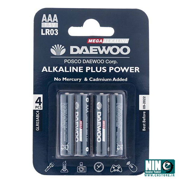  باتری نیم قلمی دوو مدل Alkaline plus Power بسته 4 عددی