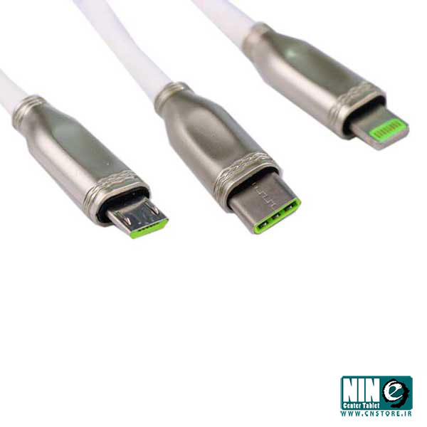  کابل شارژ لایتنینگ/microUSB /USB-C ارلدام مدل ET-IMC012 طول 1.2 متر