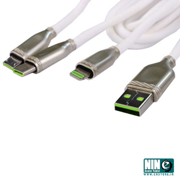  کابل شارژ لایتنینگ/microUSB /USB-C ارلدام مدل ET-IMC012 طول 1.2 متر