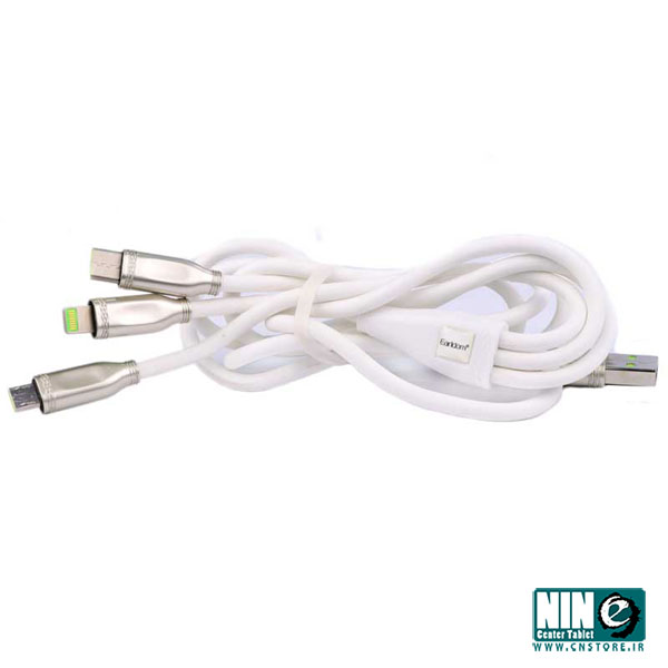  کابل شارژ لایتنینگ/microUSB /USB-C ارلدام مدل ET-IMC012 طول 1.2 متر