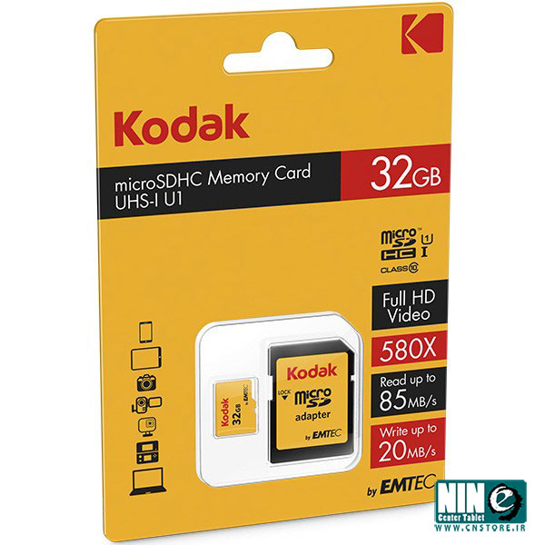  کارت حافظه microSDHC امتک کداک کلاس 10 استاندارد UHS-I U1 سرعت 85MBps 580X همراه با آداپتور SD ظرفیت 32 گیگابایت