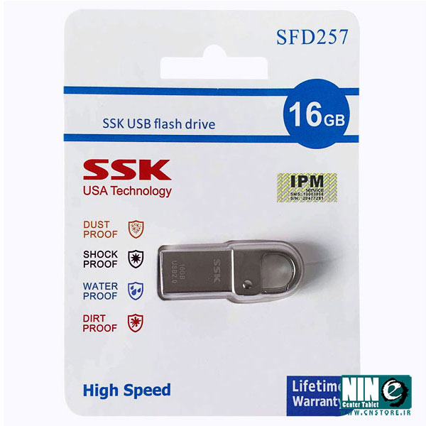 فلش مموری SSK مدل SFD257 ظرفیت 16 گیگابایت