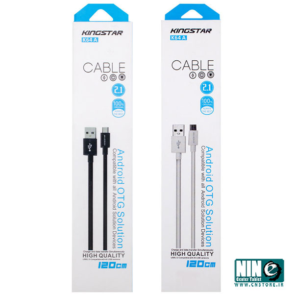  کابل تبدیل USB به microUSB کینگ استار مدل K64 A طول 1.2 متر