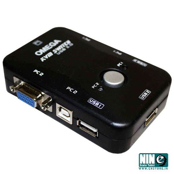  سوییچ KVM دو پورت USB مدل OMEGA به همراه دو کابل KVM