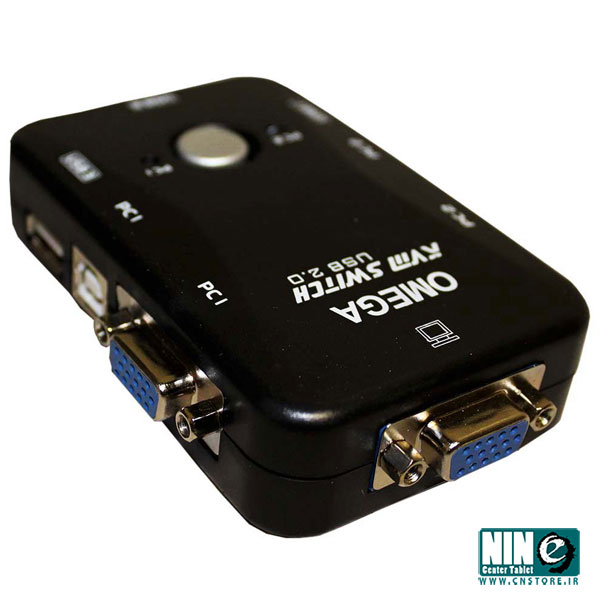  سوییچ KVM دو پورت USB مدل OMEGA به همراه دو کابل KVM