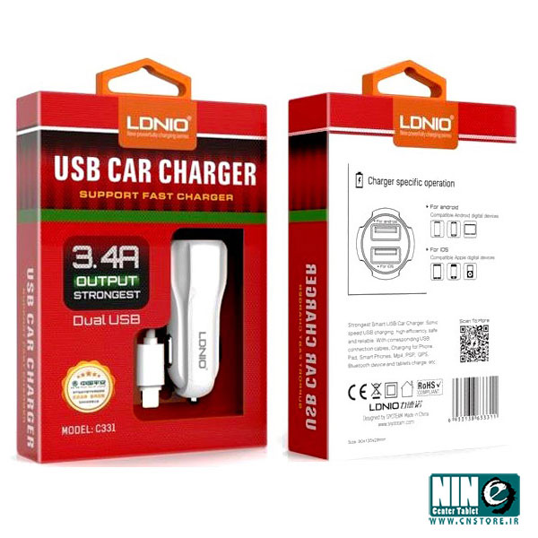  شارژر فندکي الدينيو مدل C331 همراه با کابل microUSB