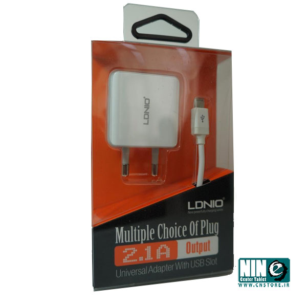  شارژر دیواری 2.1 آمپر LDNIO با دو پورت USB مدل DL-AC200 به همراه کابل میکرو USB