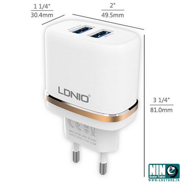  شارژر دیواری 2.4 آمپر الدینیو مدل DL-AC52 به همراه کابل microUSB