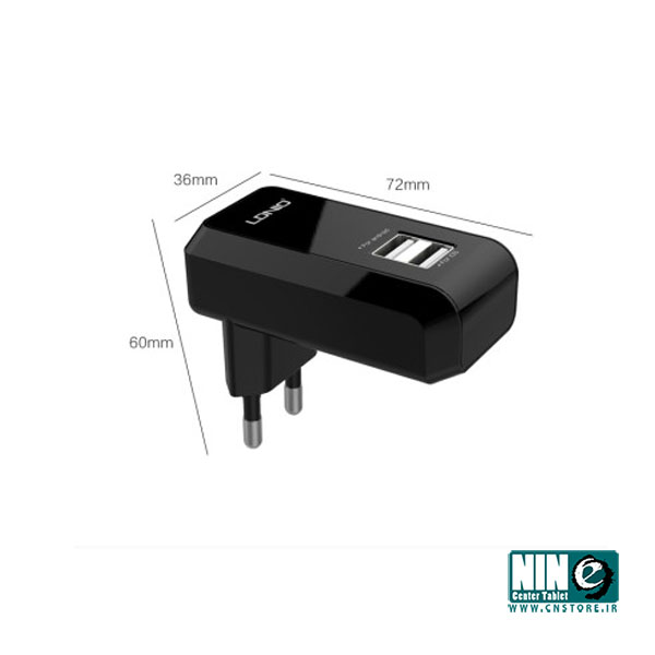  شارژر دیواری 2.1 آمپر LDNIO با دو پورت USB مدل DL-AC60