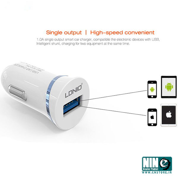  شارژر فندکی الدینیو مدل DL-C12 همراه با کابل microUSB