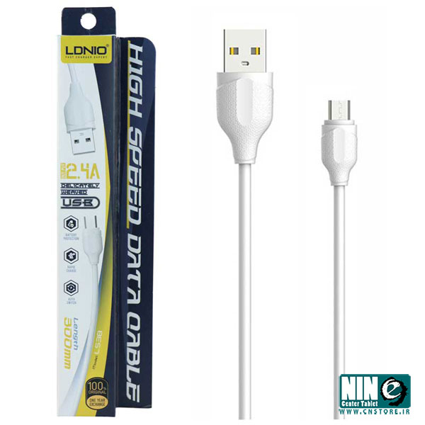  کابل تبدیل USB به microUSB الدینیو مدل LS38 طول 0.3 متر