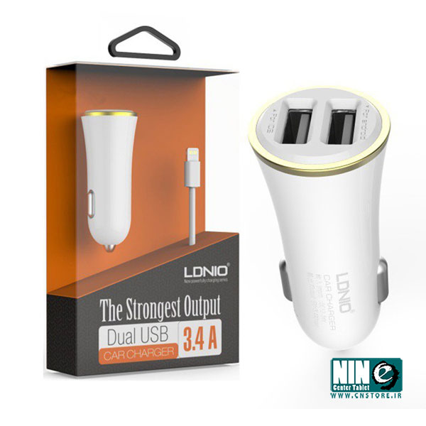  شارژر فندکی خودرو LDNIO با دو پورت USB به همراه کابل میکرو USB