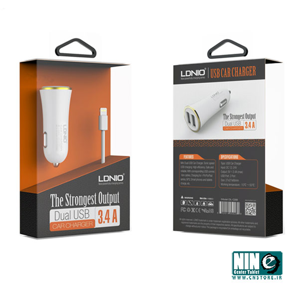  شارژر فندکی خودرو LDNIO با دو پورت USB به همراه کابل میکرو USB