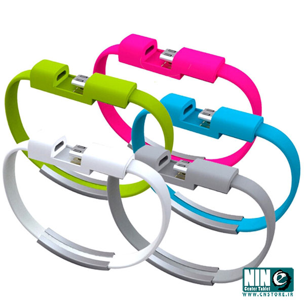  کابل micro usb دستبندی طرح فلت