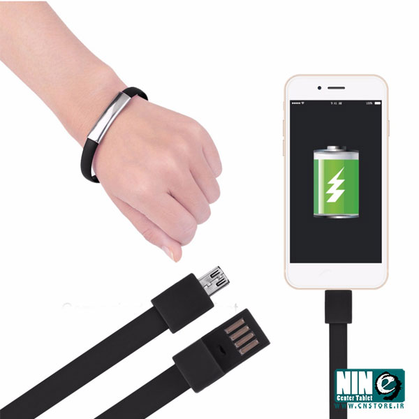 کابل micro usb دستبندی طرح فلت