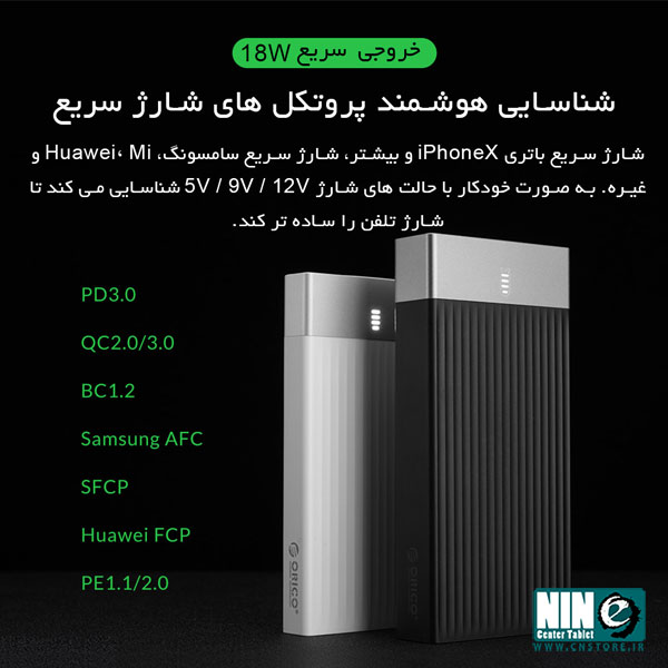  شارژر همراه اوریکو مدل K20P ظرفیت 20000 میلی آمپر ساعت