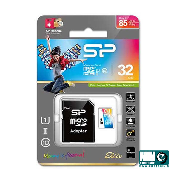 کارت حافظه رنگی سیلیکون پاور مدل Elite کلاس 10 استاندارد UHS-I U1 سرعت85MBps همراه با آداپتور تبدیل - 32GB 