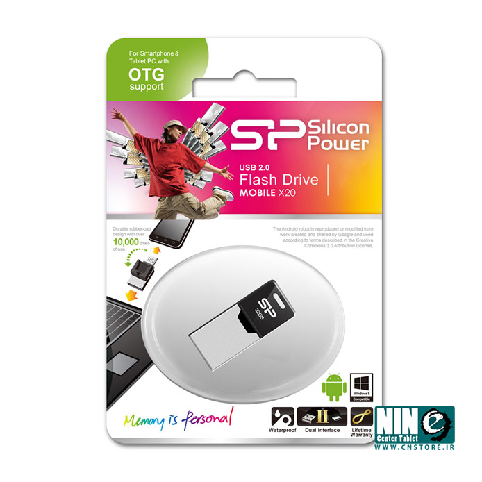  فلش مموری USB OTG سیلیکون پاور مدل X20 ظرفیت 8 گیگابایت