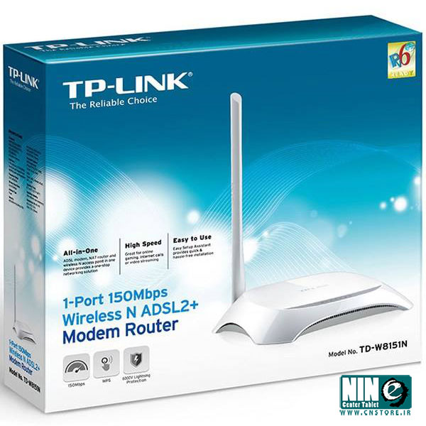  مودم روتر ADSL2 Plus بی‌سیم N150 تی پی-لینک مدل TD-W8151N