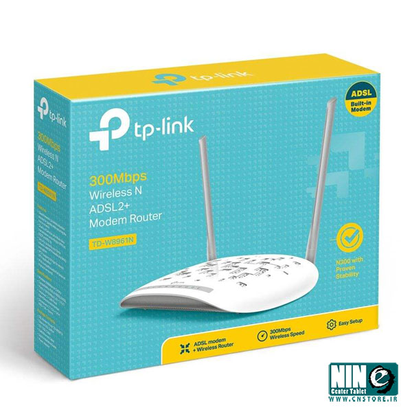  مودم روتر ADSL2 Plus بی‌سیم N300 تی پی-لینک مدل TD-W8961N_V3.20