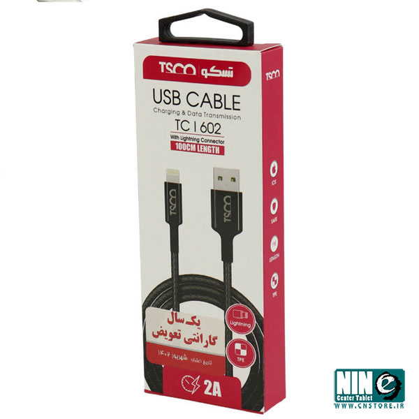 کابل شارژ لایتنینگ تسکو مدل TC I 602 به طول 1 متر