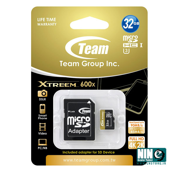  کارت حافظه تیم گروپ microSD 32GB UHS-I U3 Xtreem 600X With Adapter