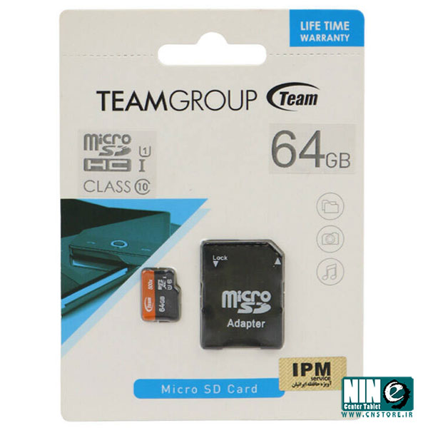  کارت حافظه microSDXC تیم گروپ کلاس 10 استاندارد UHS-I U1 سرعت 500X ظرفیت 64 گیگابایت