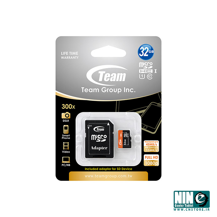  کارت حافظه‌ی میکرو SD تیم UHS-I کلاس 10 - 32 گیگابایت