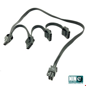 PCI-e 6Pin Male 1 to 4x Molex 4Pin Power Supply Cable