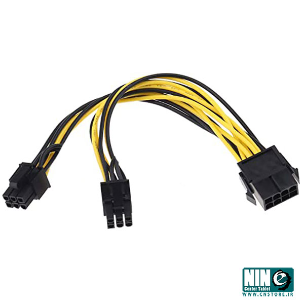 کابل تبدیل برق 8 پین مادگی به دو نری ۶ پین گرافیک