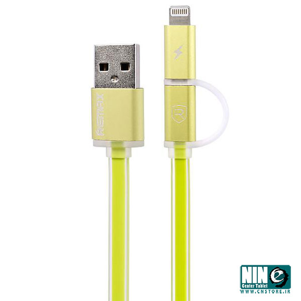 کابل شارژ microUSB و لايتنينگ ريمکس مدل Aurora به طول 100 سانتي متر
