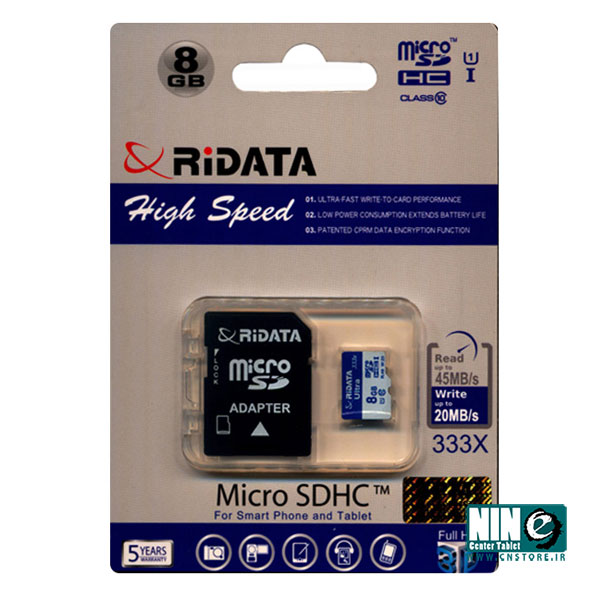 کارت حافظه ری دیتا microSD 8GB UHS-I 333X With Adapter