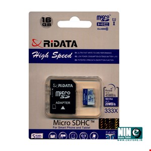 RiData High Speed microSDHC 16GB UHS-I U1 Class 10 333X With Adapter