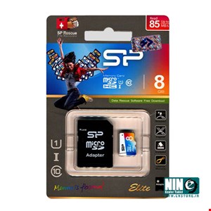 Silicon Power Color Elite UHS-I U1 Class 10 85MBps microSDHC With Adapter - 8GB