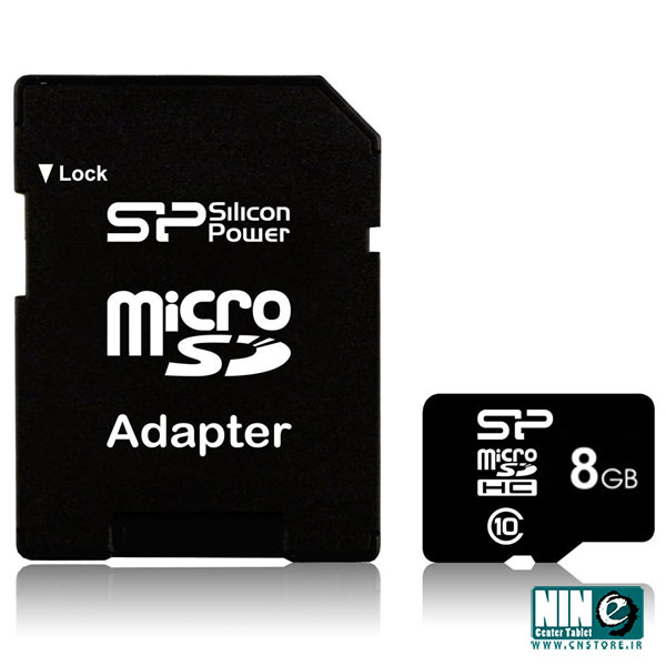 کارت حافظه سیلیکون پاور کلاس 10 سرعت40MBps همراه با آداپتور تبدیل - 8GB