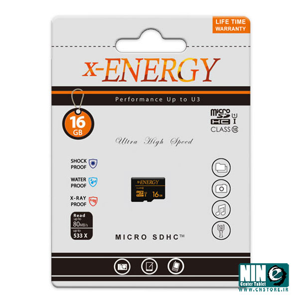 کارت حافظه microSDHC ایکس انرژی کلاس 10 استاندارد UHS-I U1 سرعت 80MBps ظرفيت 16 گيگابايت