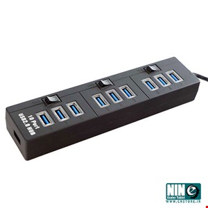 10Port USB2.0 Hub With 3Keys